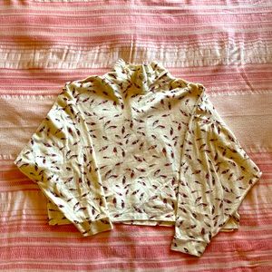 Vintage Feather Print crop top